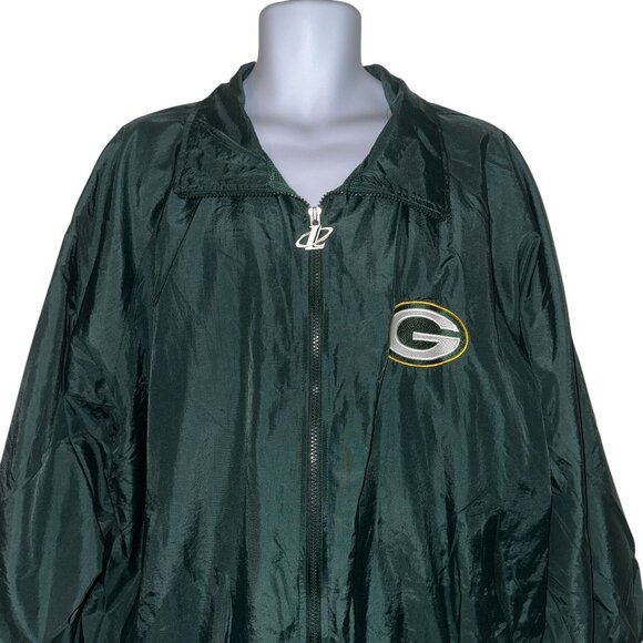 Vintage Logo Athletic NFL Jacket Mens XL Green Bay Packers Windbreaker Green - Picture 2 of 10